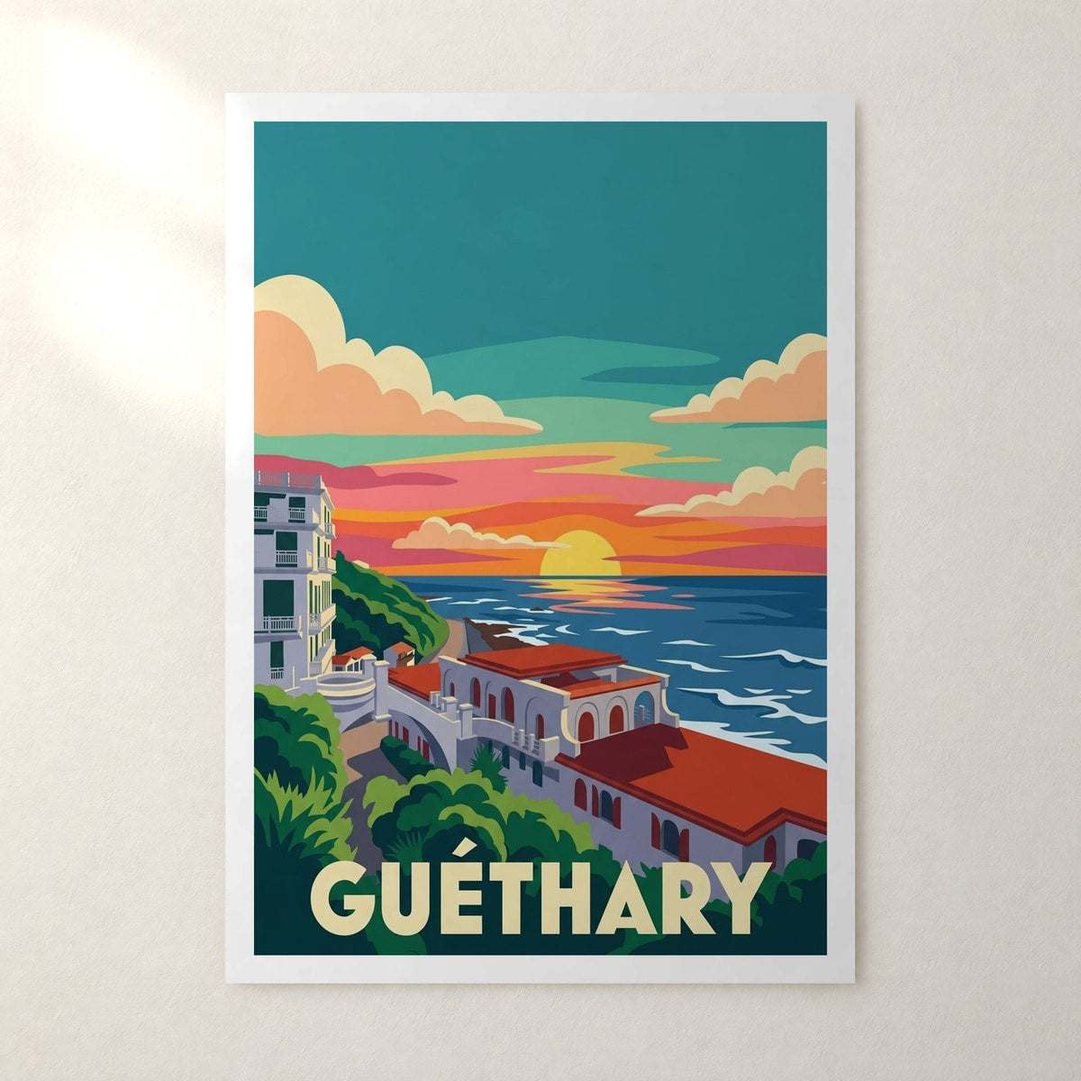 Affiche Guéthary – sans cadre, accrochée au mur