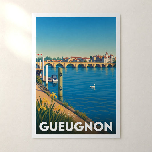 Affiche Gueugnon – sans cadre, accrochée au mur