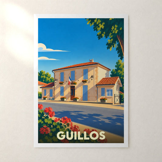 Affiche Guillos – sans cadre, accrochée au mur