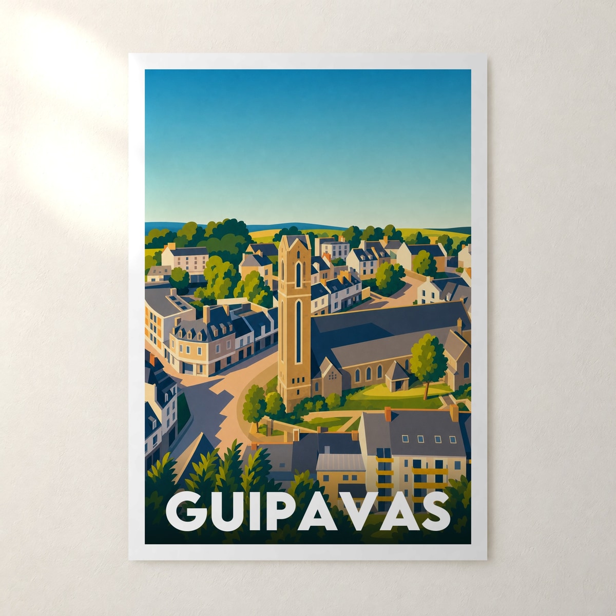 Affiche Guipavas – sans cadre, accrochée au mur