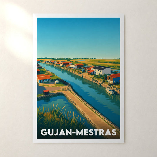 Affiche Gujan-Mestras – sans cadre, accrochée au mur