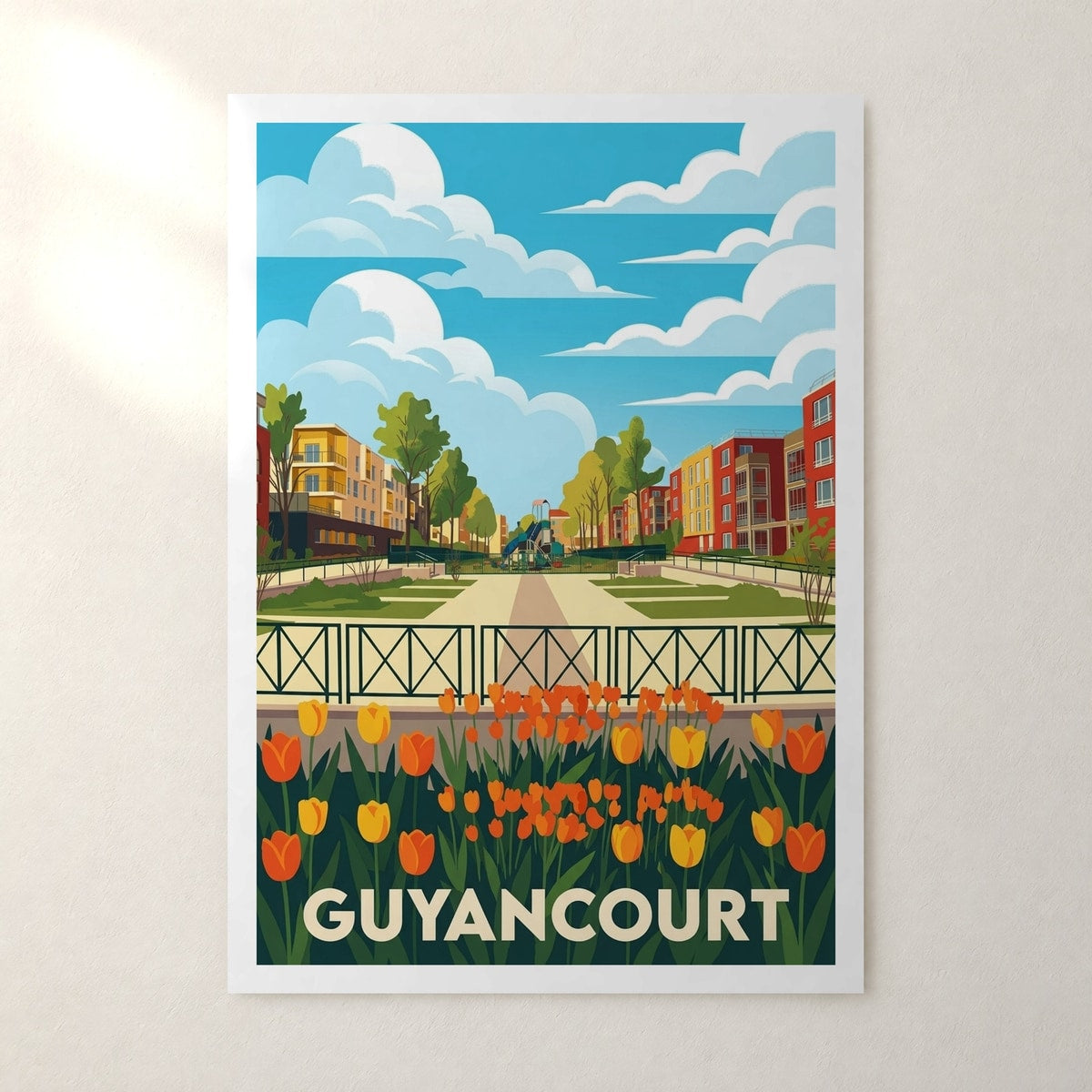 Affiche Guyancourt – sans cadre, accrochée au mur