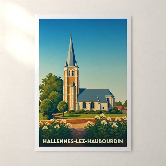 Affiche Hallennes-lez-Haubourdin – sans cadre, accrochée au mur