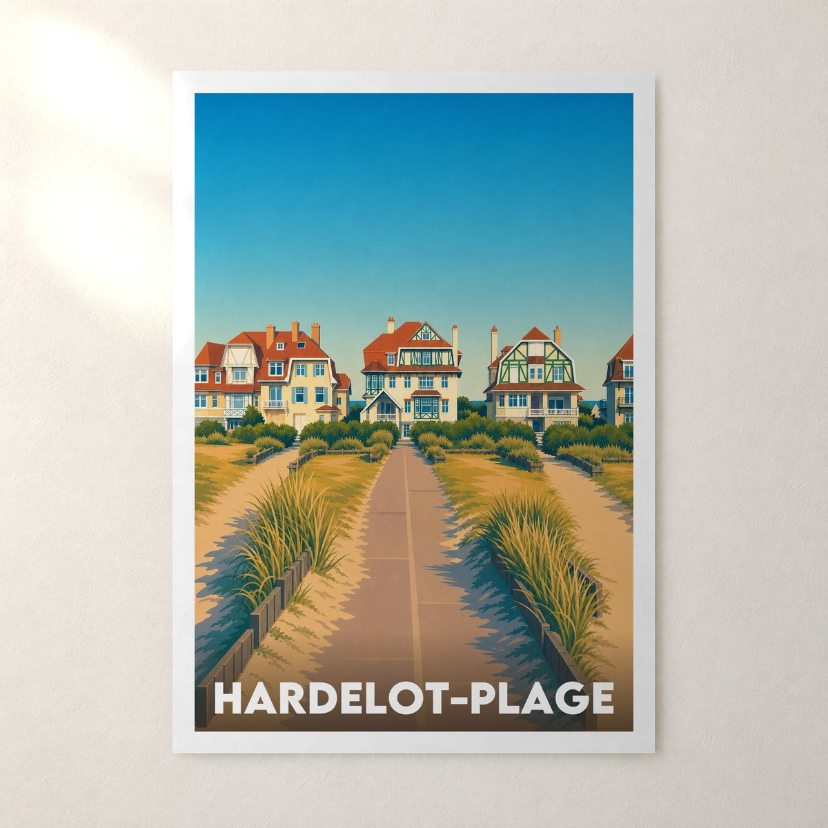 Affiche Hardelot-Plage – sans cadre, accrochée au mur