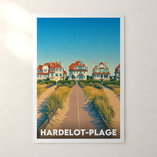 Affiche Hardelot-Plage – sans cadre, accrochée au mur