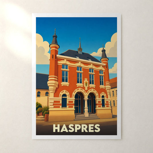 Affiche Haspres – sans cadre, accrochée au mur