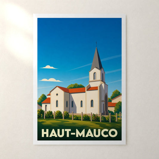 Affiche Haut-Mauco – sans cadre, accrochée au mur