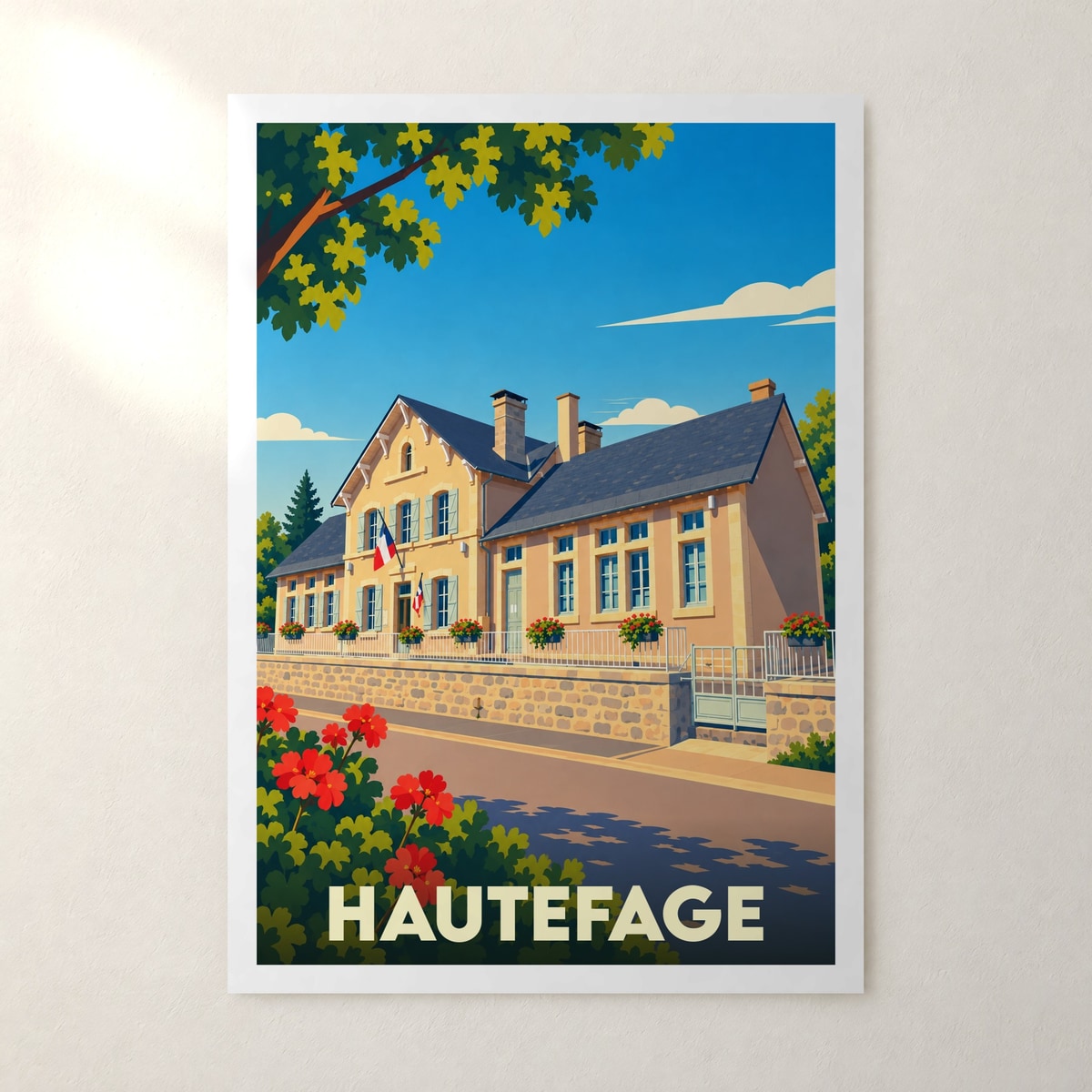 Affiche Hautefage – sans cadre, accrochée au mur