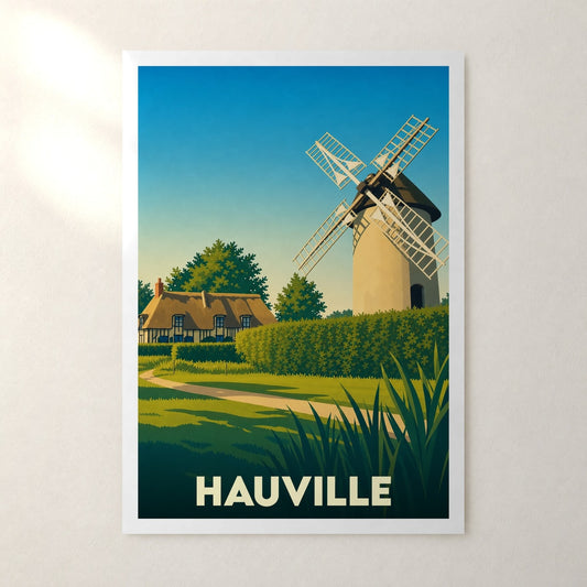 Affiche Hauville – sans cadre, accrochée au mur