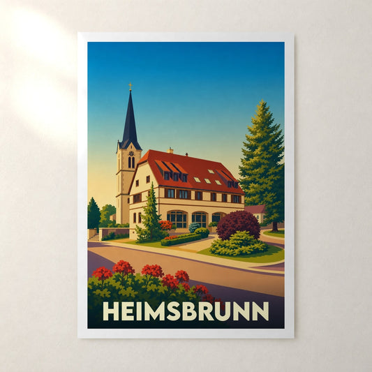 Affiche Heimsbrunn – sans cadre, accrochée au mur