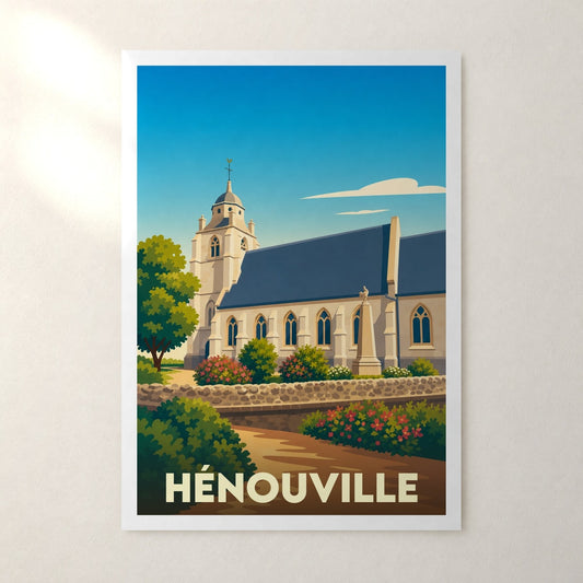 Affiche Hénouville – sans cadre, accrochée au mur