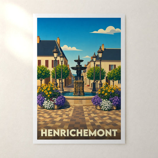Affiche Henrichemont – sans cadre, accrochée au mur