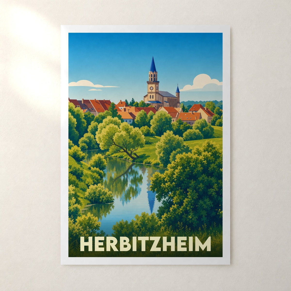 Affiche Herbitzheim – sans cadre, accrochée au mur