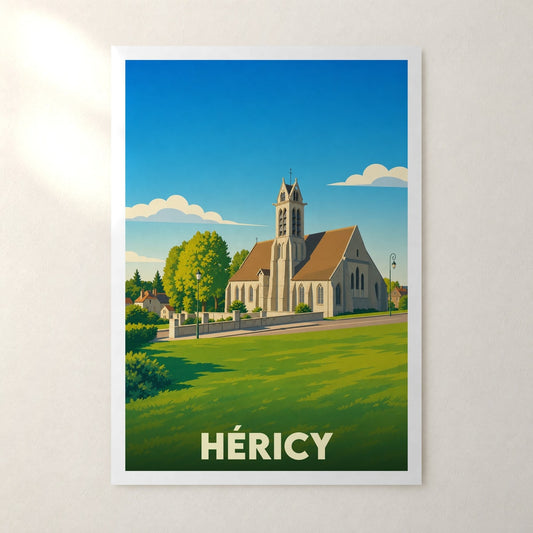Affiche Héricy – sans cadre, accrochée au mur