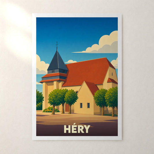 Affiche Héry – sans cadre, accrochée au mur
