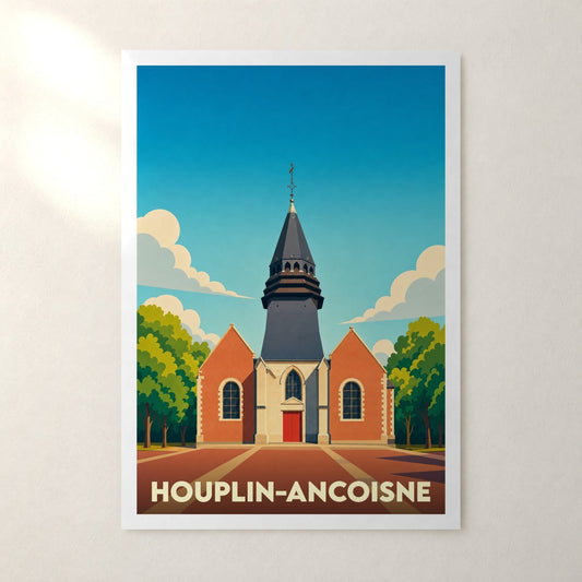 Affiche Houplin-Ancoisne – sans cadre, accrochée au mur