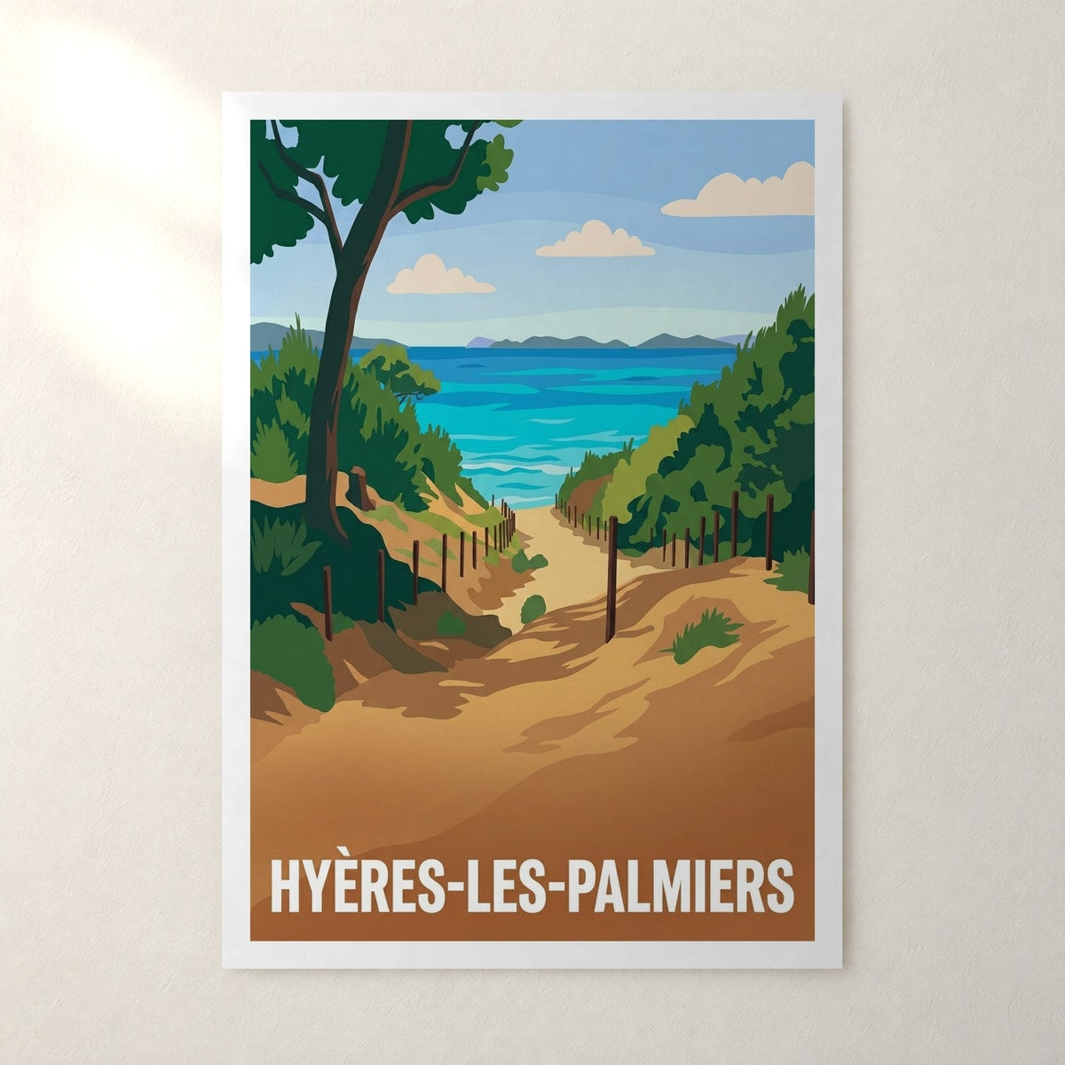 Affiche Hyères-les-Palmiers – sans cadre, accrochée au mur
