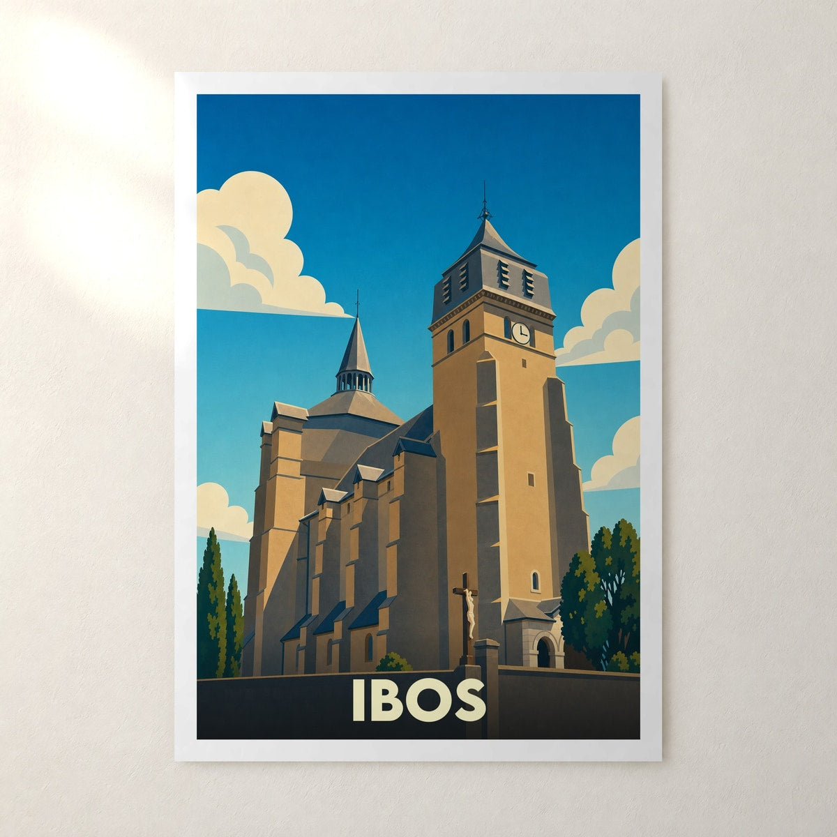 Affiche Ibos – sans cadre, accrochée au mur