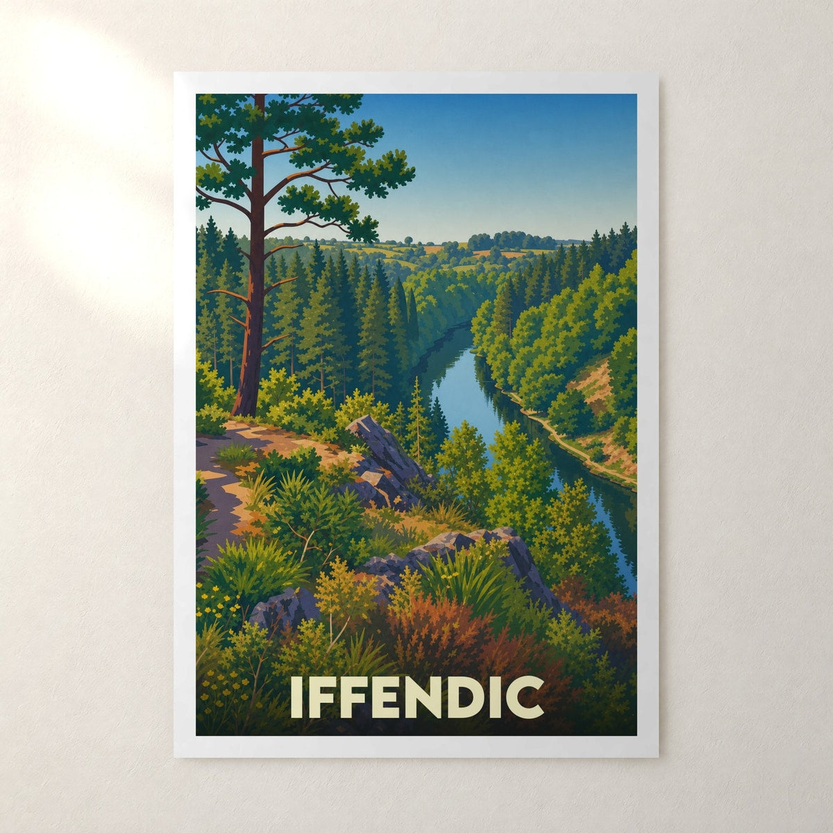 Affiche Iffendic – sans cadre, accrochée au mur