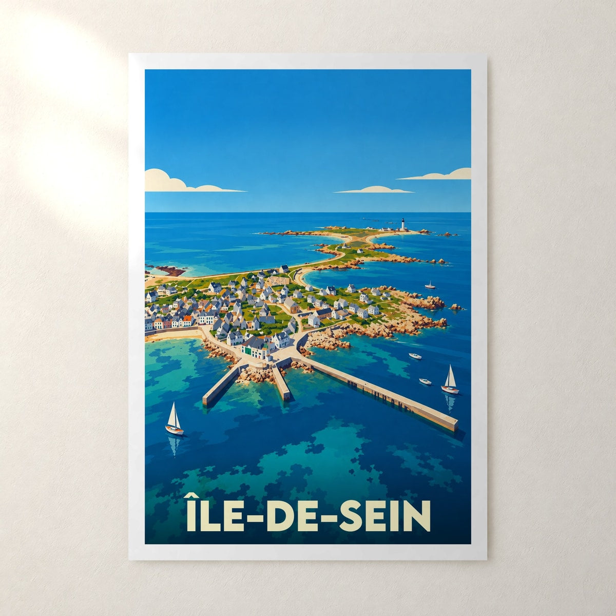 Affiche Île-de-Sein – sans cadre, accrochée au mur