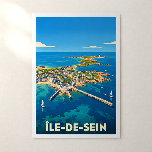 Affiche Île-de-Sein – sans cadre, accrochée au mur