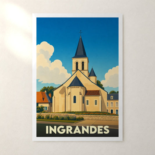 Affiche Ingrandes – sans cadre, accrochée au mur