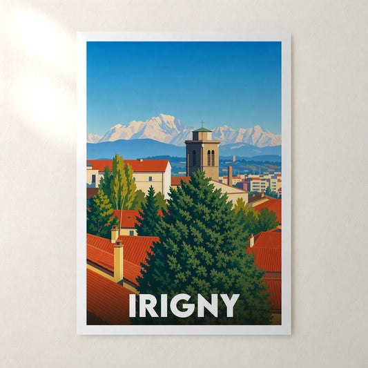 Affiche Irigny – sans cadre, accrochée au mur
