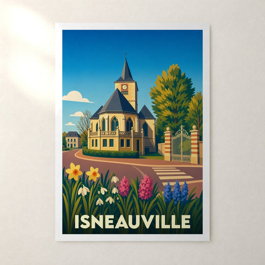 Affiche Isneauville – sans cadre, accrochée au mur