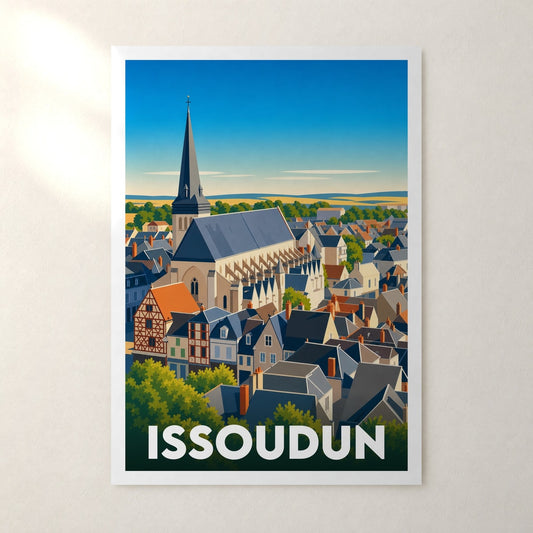 Affiche Issoudun – sans cadre, accrochée au mur