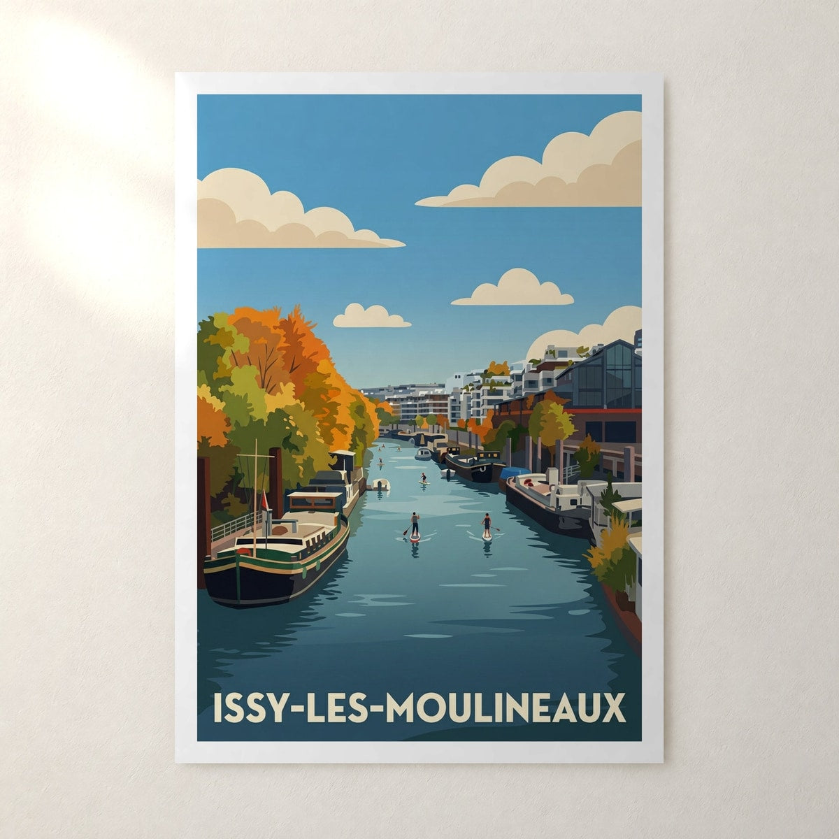 Affiche Issy-les-Moulineaux – sans cadre, accrochée au mur