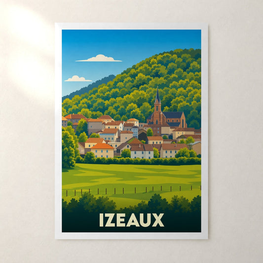 Affiche Izeaux – sans cadre, accrochée au mur