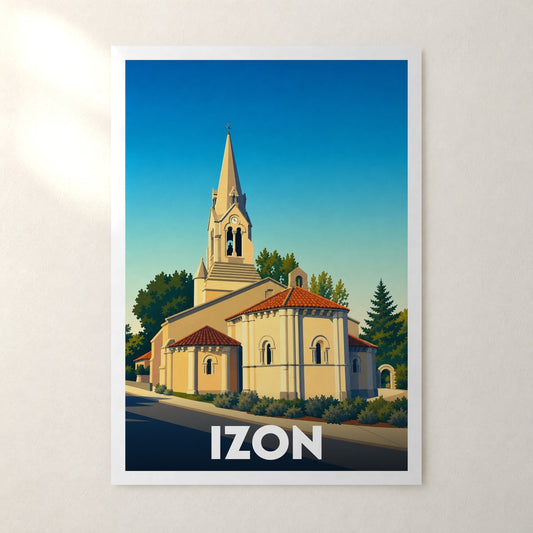 Affiche Izon – sans cadre, accrochée au mur