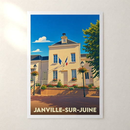 Affiche Janville-sur-Juine – sans cadre, accrochée au mur