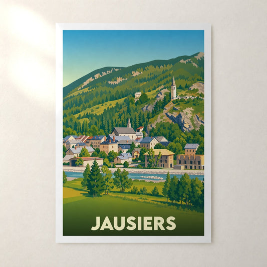 Affiche Jausiers – sans cadre, accrochée au mur