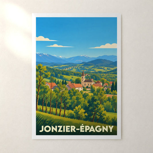 Affiche Jonzier-Épagny – sans cadre, accrochée au mur