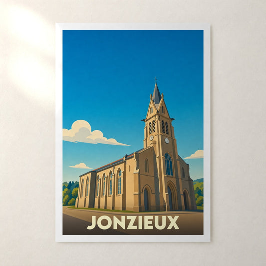 Affiche Jonzieux – sans cadre, accrochée au mur