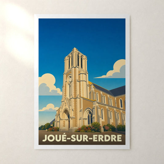 Affiche Joué-sur-Erdre – sans cadre, accrochée au mur