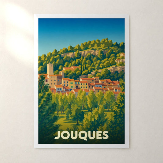 Affiche Jouques – sans cadre, accrochée au mur