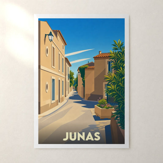 Affiche Junas – sans cadre, accrochée au mur