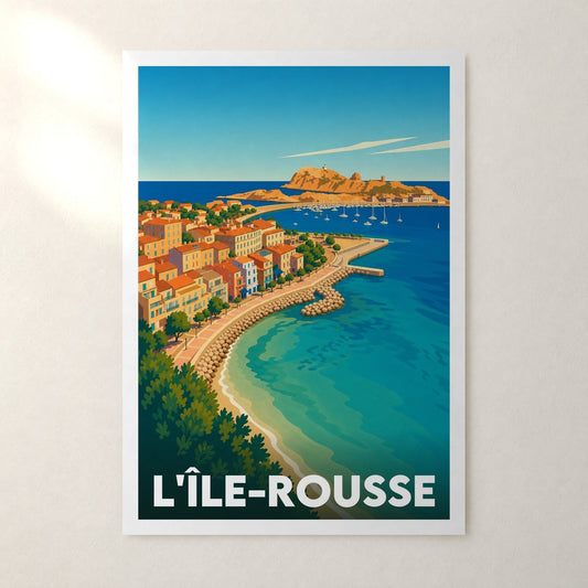 Affiche L'Île-Rousse – sans cadre, accrochée au mur