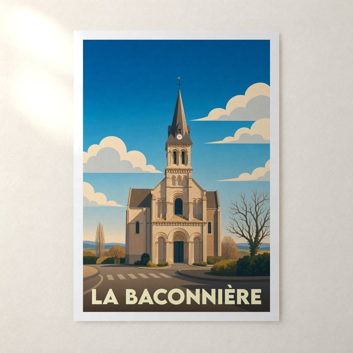 Affiche La Baconnière – sans cadre, accrochée au mur