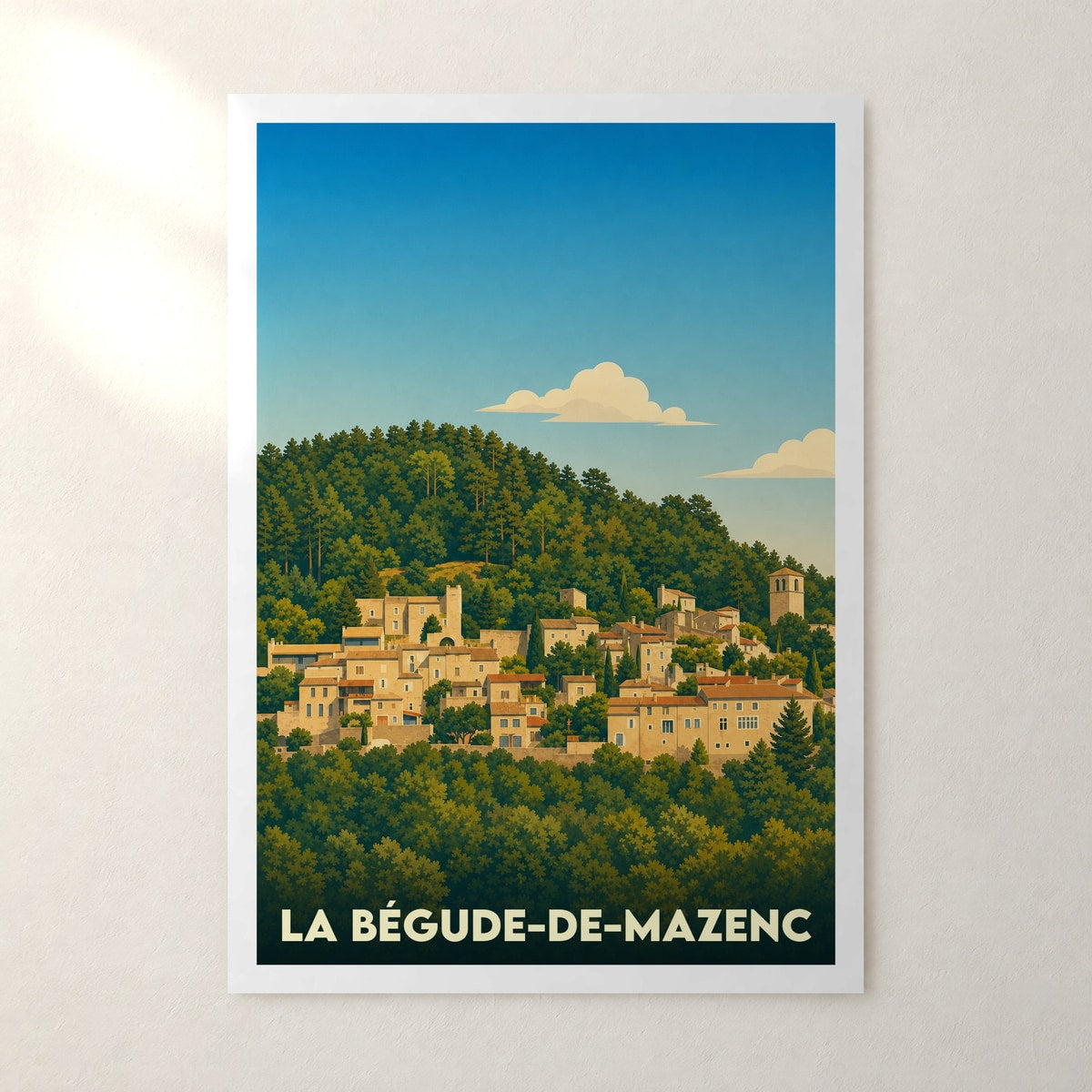 Affiche La Bégude-de-Mazenc – sans cadre, accrochée au mur