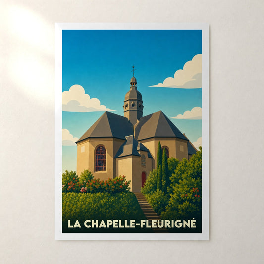 Affiche La Chapelle-Fleurigné – sans cadre, accrochée au mur