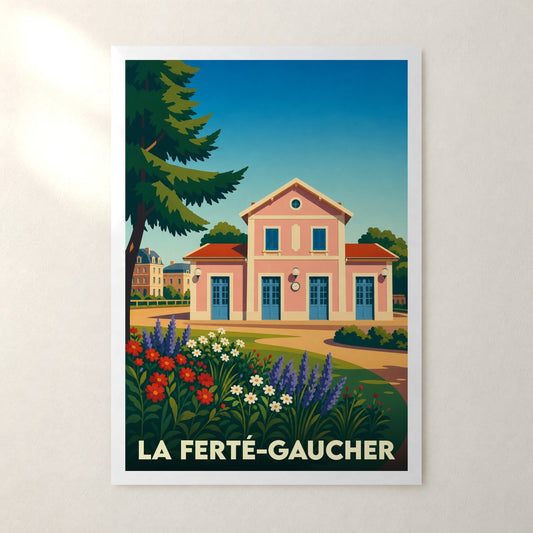 Affiche La Ferté-Gaucher – sans cadre, accrochée au mur