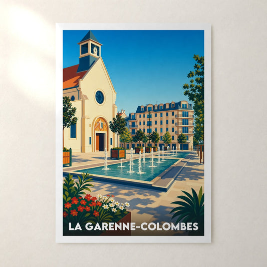 Affiche La Garenne-Colombes – sans cadre, accrochée au mur