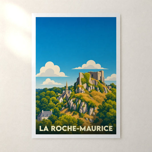Affiche La Roche-Maurice – sans cadre, accrochée au mur
