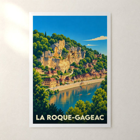 Affiche La Roque-Gageac – sans cadre, accrochée au mur