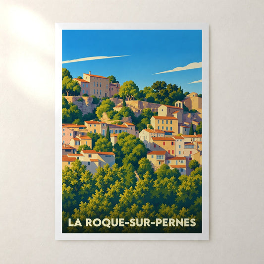 Affiche La Roque-sur-Pernes – sans cadre, accrochée au mur