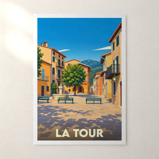 Affiche La Tour (Alpes-Maritimes) – sans cadre, accrochée au mur