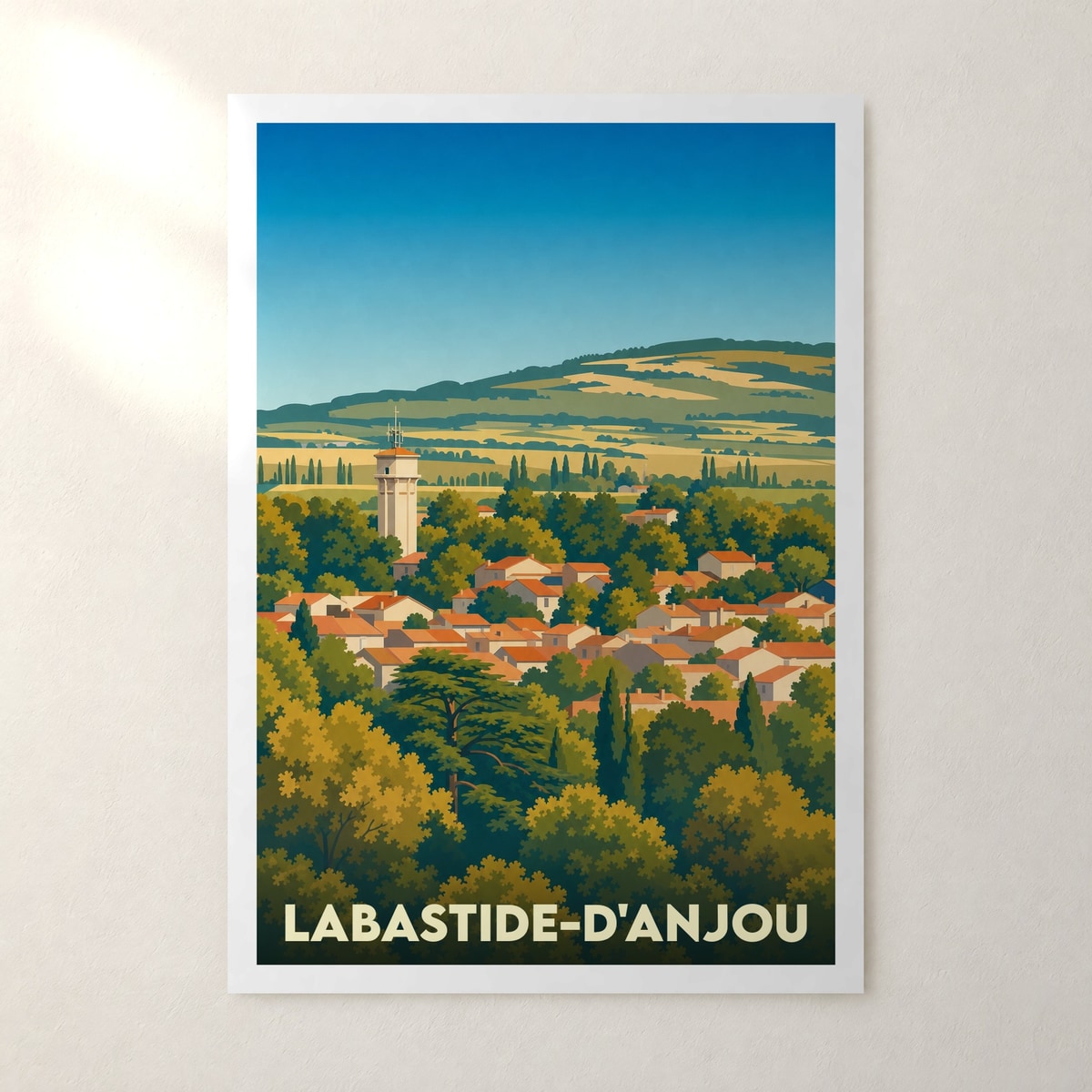 Affiche Labastide-d'Anjou – sans cadre, accrochée au mur